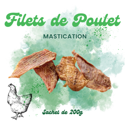 Filet de Poulet pour chiens, Friandises à mâcher longue durée