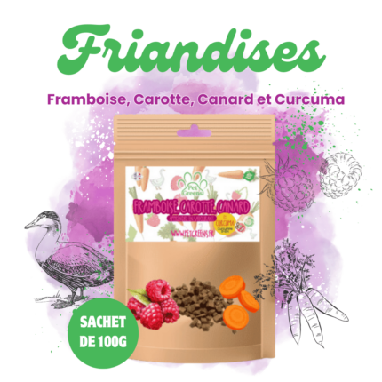 Mix de Friandises pour chiens Framboise, Carotte, Canard et Curcuma